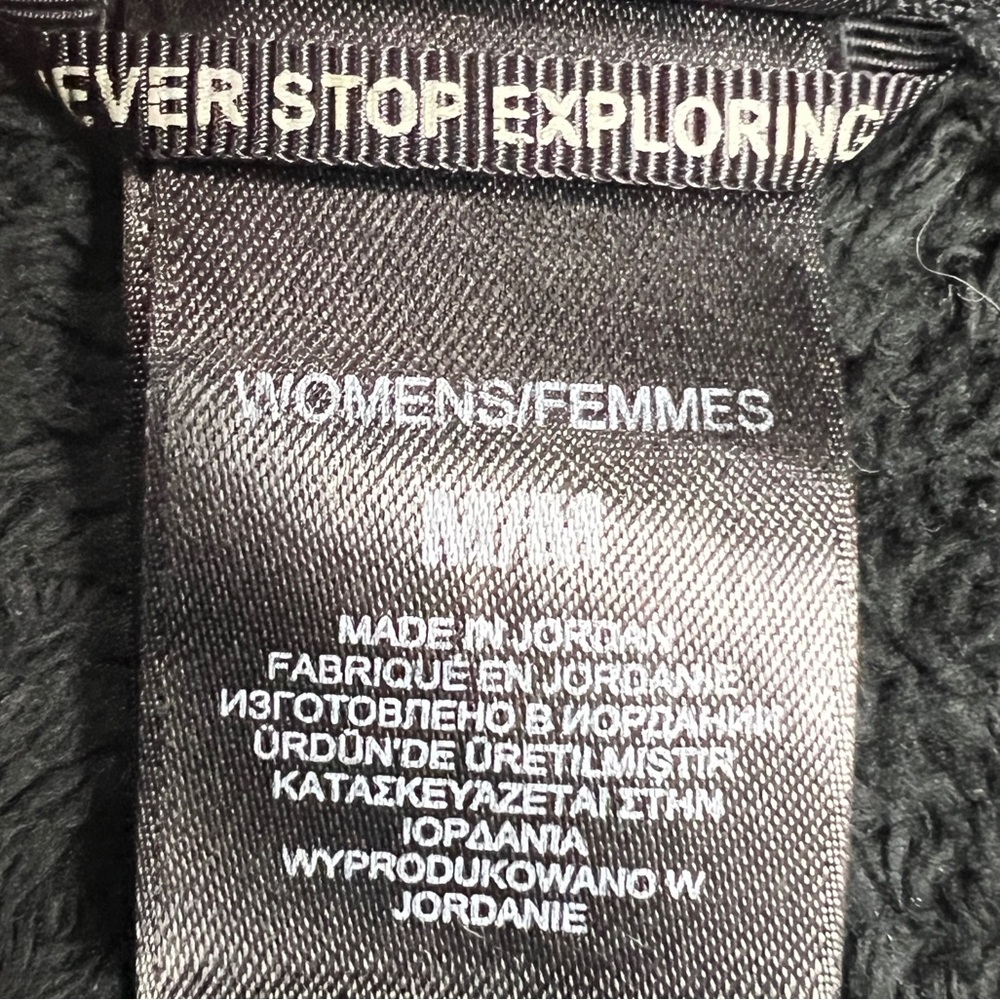 The North Face Sweater Womens Medium Black Full Zip‎ Fuzzy Adjustable Waist - Picture 9 of 14